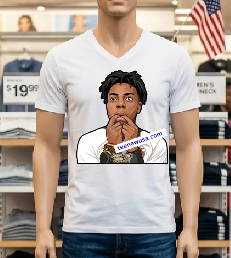 Ishowspeed And Funny Facial Expressions T Shirt - white-t-shirt Ishowspeed And Funny Facial Expressions T Shirt White T Shirt