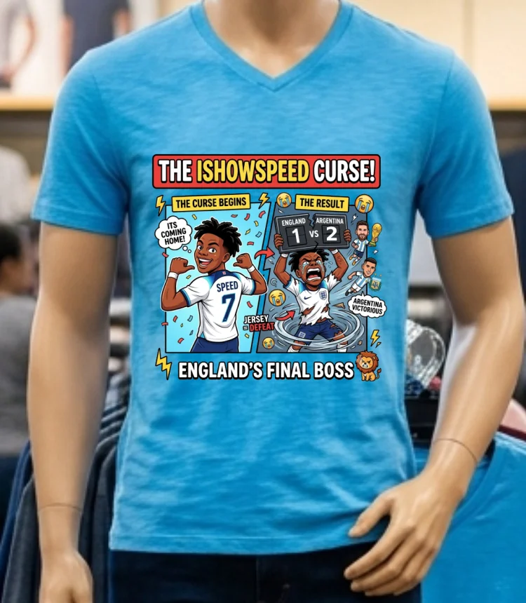 Ishowspeed Wore An England Team T Shirt And England Lost - blue-shirt Ishowspeed Wore An England Team T Shirt And England Lost Blue Shirt