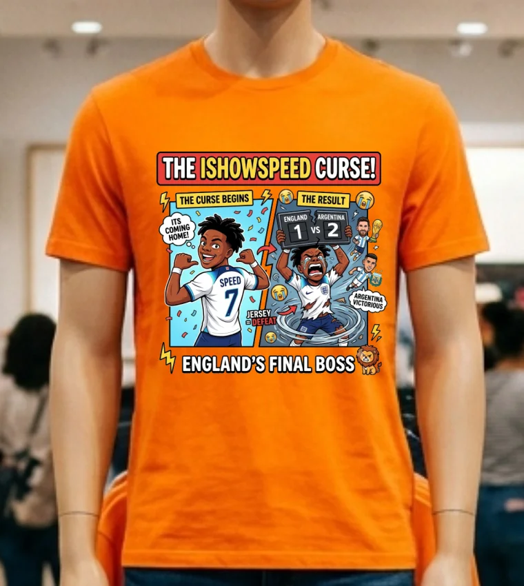 Ishowspeed Wore An England Team T Shirt And England Lost - orange-shirt Ishowspeed Wore An England Team T Shirt And England Lost Orange Shirt