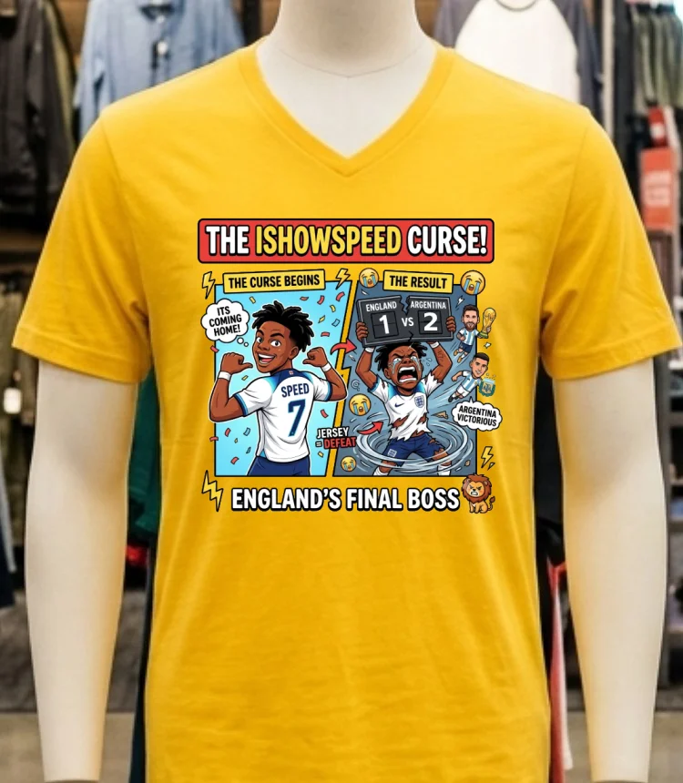 Ishowspeed Wore An England Team T Shirt And England Lost - yellow-t-shirt Ishowspeed Wore An England Team T Shirt And England Lost Yellow T Shirt