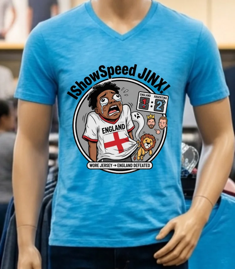 Ishowspeed Wore The England Jersey And The Result Was England Being Defeated By Argentina T Shirt - blue-shirt Ishowspeed Wore The England Jersey And The Result Was England Being Defeated By Argentina T Shirt Blue Shirt