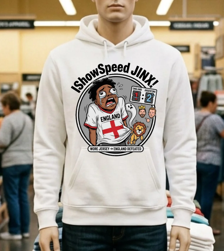 Ishowspeed Wore The England Jersey And The Result Was England Being Defeated By Argentina T Shirt White T Shirt 1