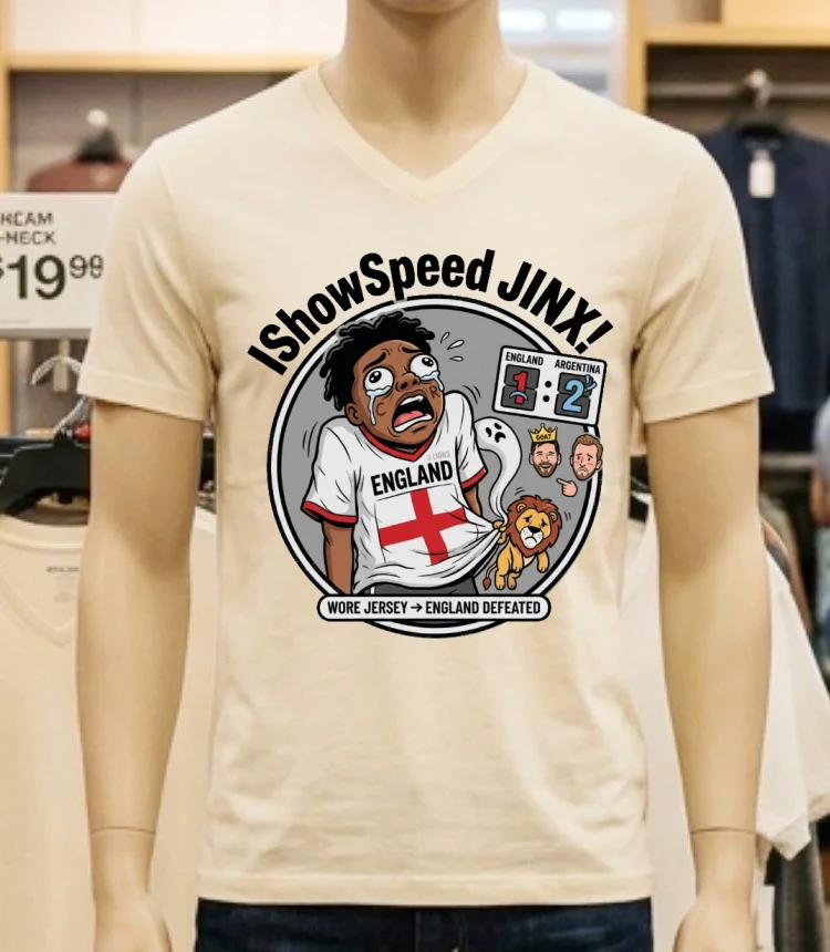 Ishowspeed Wore The England Jersey And The Result Was England Being Defeated By Argentina T Shirt - white-t-shirt Ishowspeed Wore The England Jersey And The Result Was England Being Defeated By Argentina T Shirt White T Shirt 4
