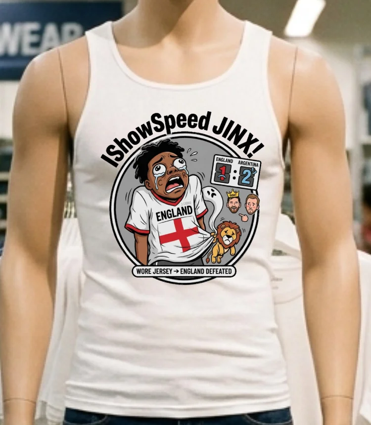 Ishowspeed Wore The England Jersey And The Result Was England Being Defeated By Argentina T Shirt - white-t-shirt Ishowspeed Wore The England Jersey And The Result Was England Being Defeated By Argentina T Shirt White T Shirt 5