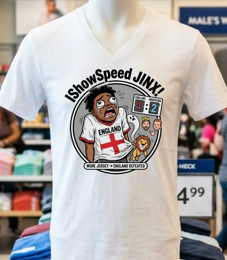 Ishowspeed Wore The England Jersey And The Result Was England Being Defeated By Argentina T Shirt - white-t-shirt Ishowspeed Wore The England Jersey And The Result Was England Being Defeated By Argentina T Shirt White T Shirt 6