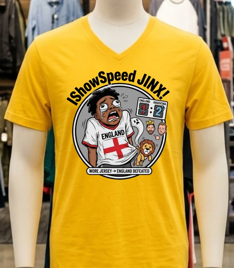 Ishowspeed Wore The England Jersey And The Result Was England Being Defeated By Argentina T Shirt - yellow-t-shirt Ishowspeed Wore The England Jersey And The Result Was England Being Defeated By Argentina T Shirt Yellow T Shirt