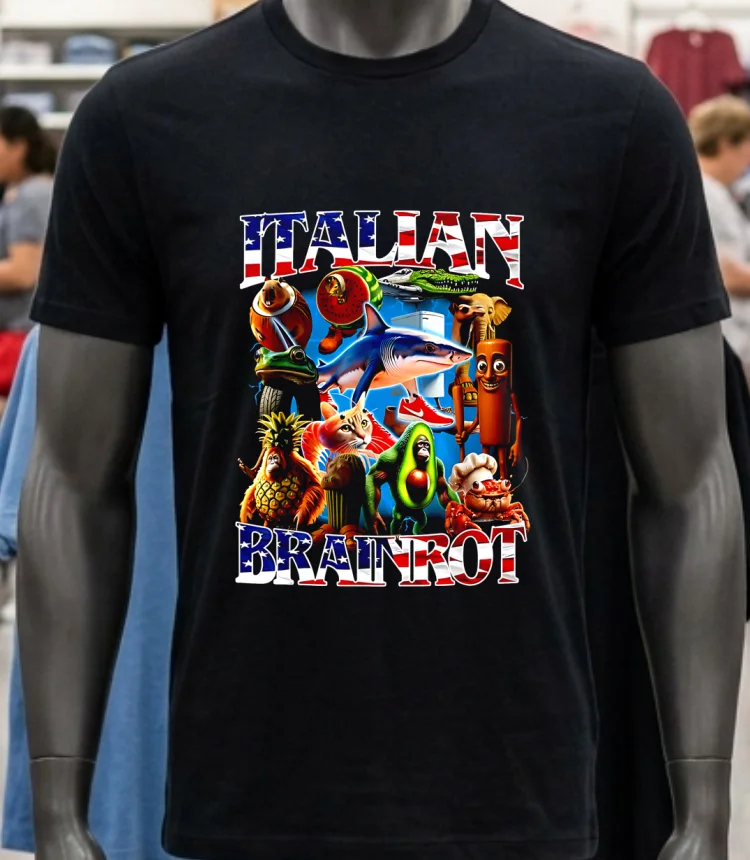 Italian Brainrot Gaphic Shirt Balck Shirt 2
