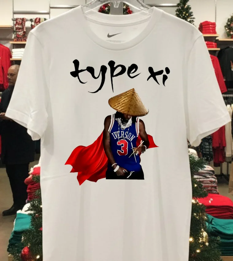 Iverson 3 Type Xi Straw Hat Shirt - white-t-shirt Iverson 3 Type Xi Straw Hat Shirt White T Shirt