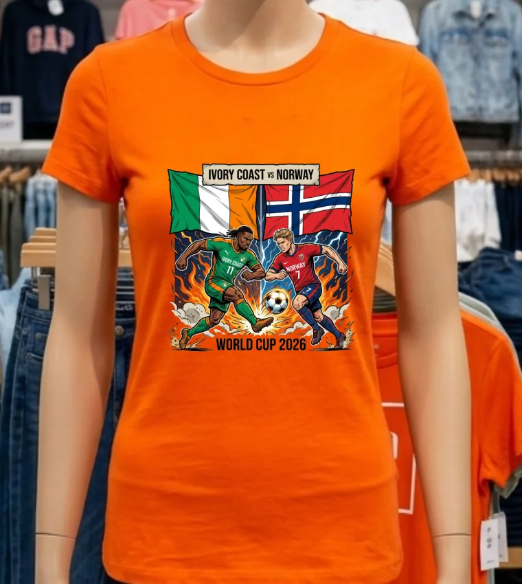 Ivory Coast Vs Norway World Cup 2026 T Shirt Orange Shirt