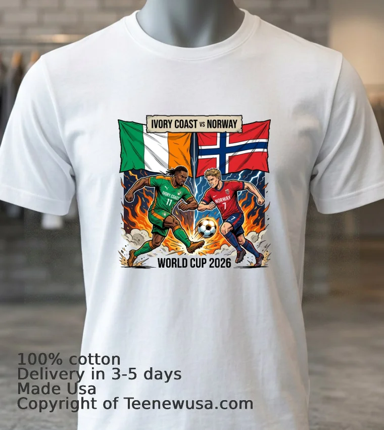 Ivory Coast Vs Norway World Cup 2026 T Shirt - white-t-shirt 3 Ivory Coast Vs Norway World Cup 2026 T Shirt White T Shirt 3
