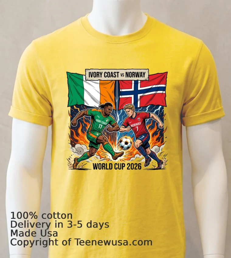 Ivory Coast Vs Norway World Cup 2026 T Shirt - yellow-t-shirt Ivory Coast Vs Norway World Cup 2026 T Shirt Yellow T Shirt