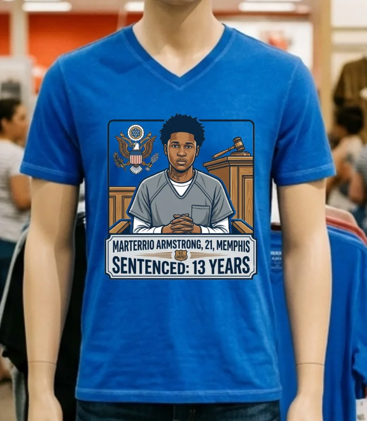Jacam'ron Mcintosh, 21, From Oxford, Mississippi, Was Sentenced To 8.5 Years In Prison T Shirt - blue-shirt Jacamron Mcintosh 21 From Oxford Mississippi Was Sentenced To 85 Years In Prison T Shirt Blue Shirt