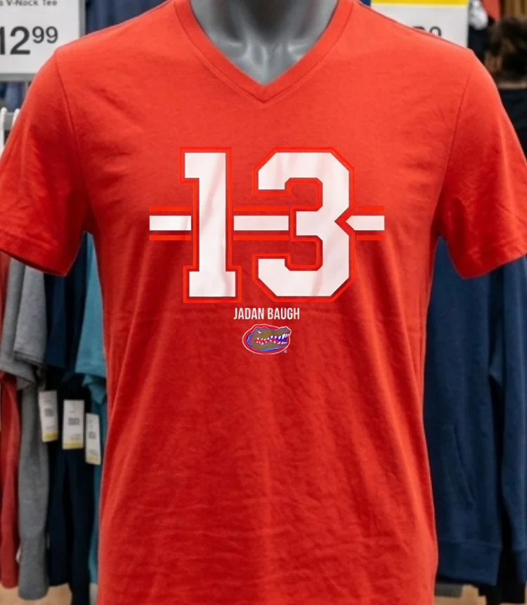 Jadan Baugh 13 Stripe Florida Gators Shirt - red-shirt Jadan Baugh 13 Stripe Florida Gators Shirt Red Shirt