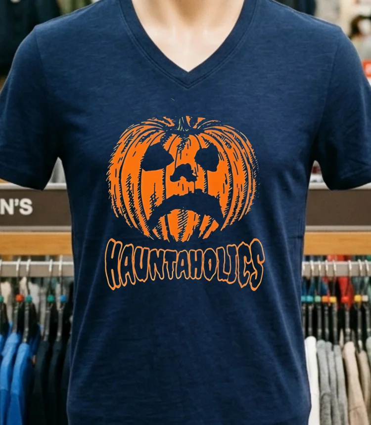 Jake Webber Hauntaholics Halloween Graphic Shirt - navy-shirt Jake Webber Hauntaholics Halloween Graphic Shirt Navy Shirt