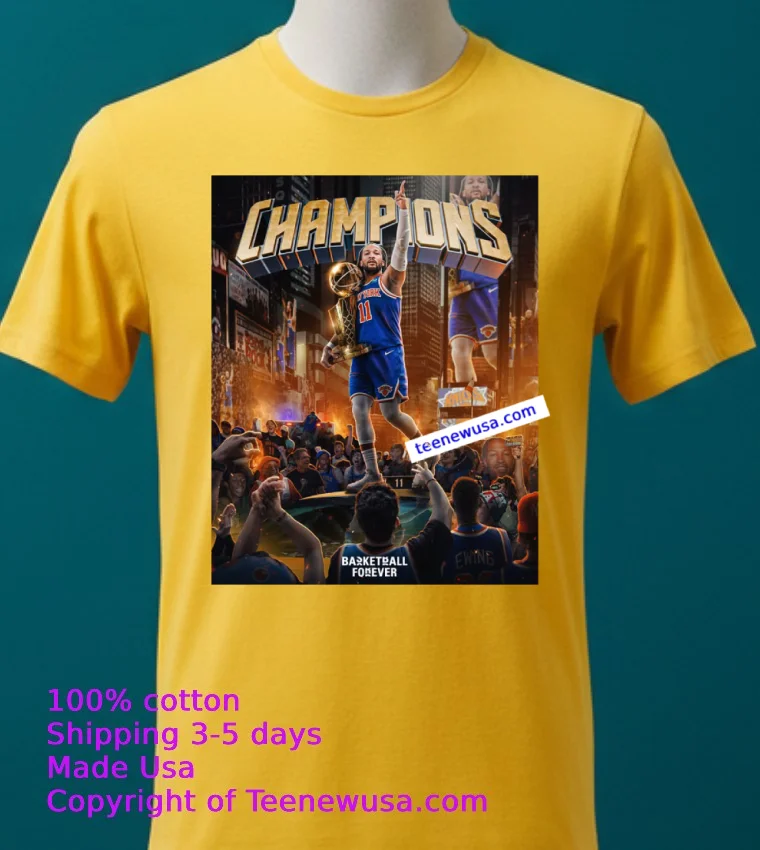 Jalen Brunson Drops 45 Pts As The Knicks Defeat The Spurs Become The 2026 Nba Champions T Shirt Yellow T Shirt 2