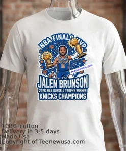 Jalen Brunson Wins Bill Russell Trophy As 2026 Nba Finals Mvp T Shirt