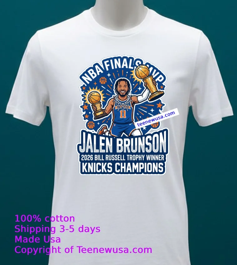 Jalen Brunson Wins Bill Russell Trophy As 2026 Nba Finals Mvp T Shirt White T Shirt 20