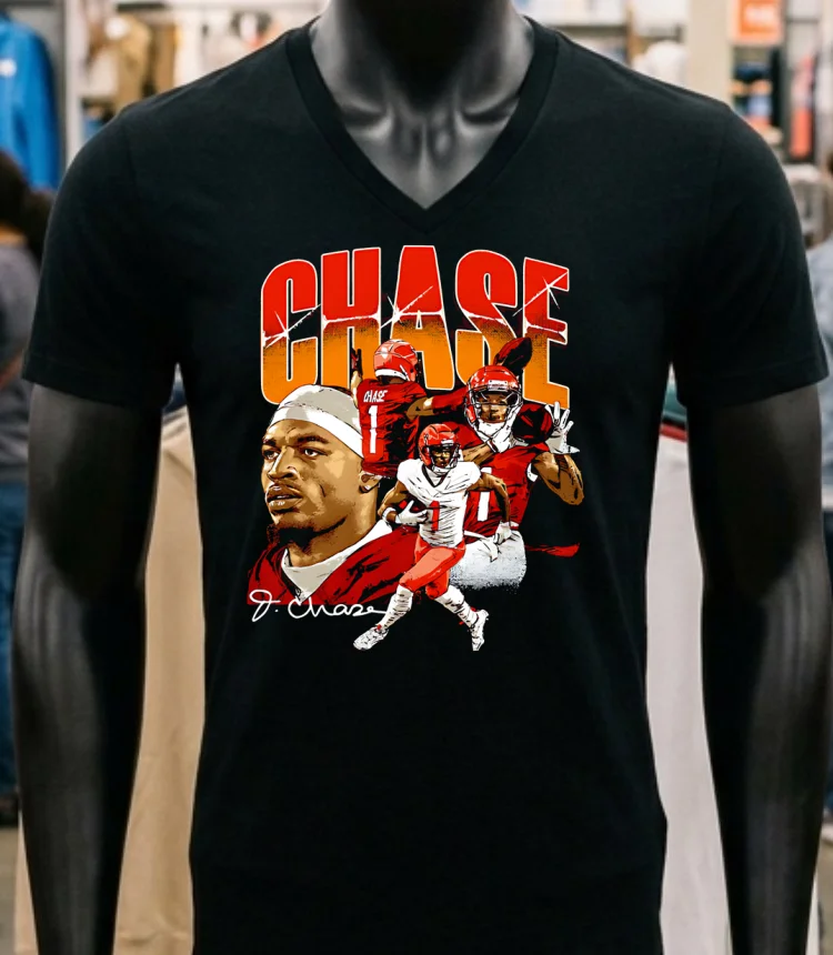 Ja Marr Chase Cincinnati Collage Signature Vintage Shirt - balck-shirt Jamarr Chase Cincinnati Collage Signature Vintage Shirt Balck Shirt