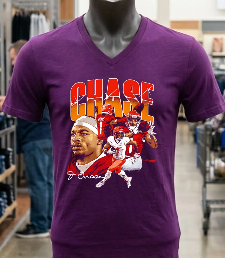 Ja Marr Chase Cincinnati Collage Signature Vintage Shirt - purple-shirt Jamarr Chase Cincinnati Collage Signature Vintage Shirt Purple Shirt