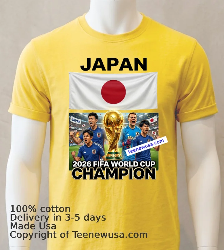 Japan National Football World Cup 2026 T Shirt - yellow-t-shirt Japan National Football World Cup 2026 T Shirt Yellow T Shirt