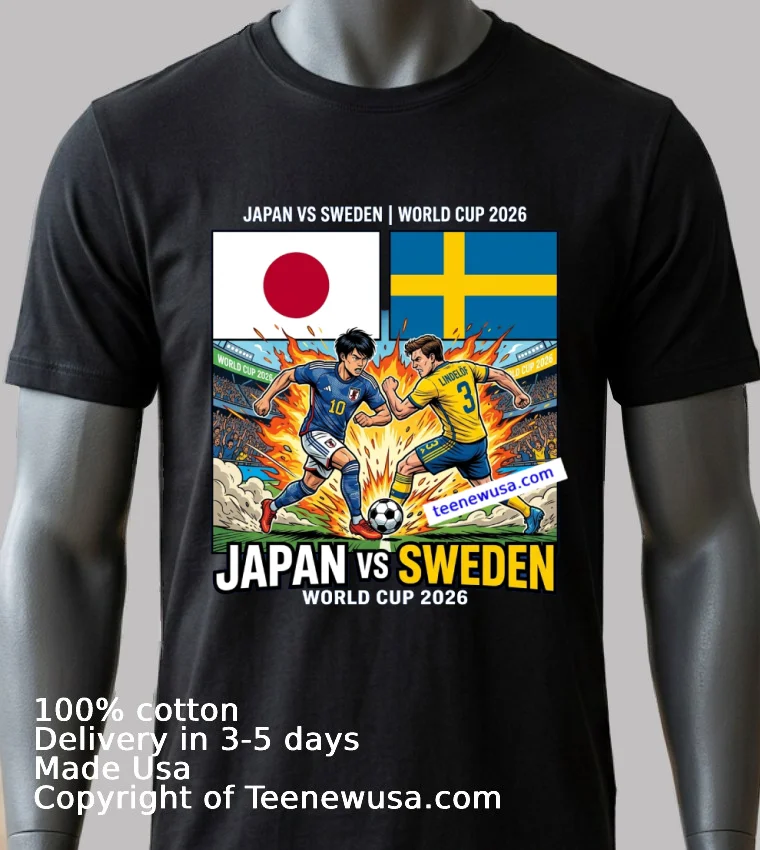 Japan Vs Sweden World Cup 2026 T Shirt - balck-shirt 2 Japan Vs Sweden World Cup 2026 T Shirt Balck Shirt 2