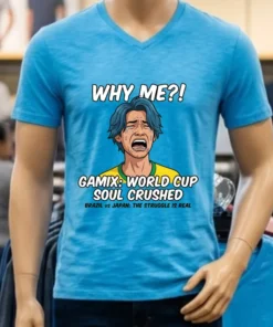 Japanese Fan Gamix Screaming During Brazil Vs Japan World Cup 2026 T Shirt