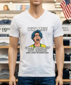 Japanese Fan Gamix Screaming During Brazil Vs Japan World Cup 2026 T Shirt