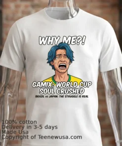 Japanese Fan Gamix Screaming During Brazil Vs Japan World Cup 2026 T Shirt