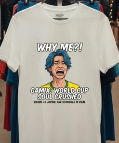 Japanese Fan Gamix Screaming During Brazil Vs Japan World Cup 2026 T Shirt
