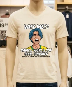 Japanese Fan Gamix Screaming During Brazil Vs Japan World Cup 2026 T Shirt