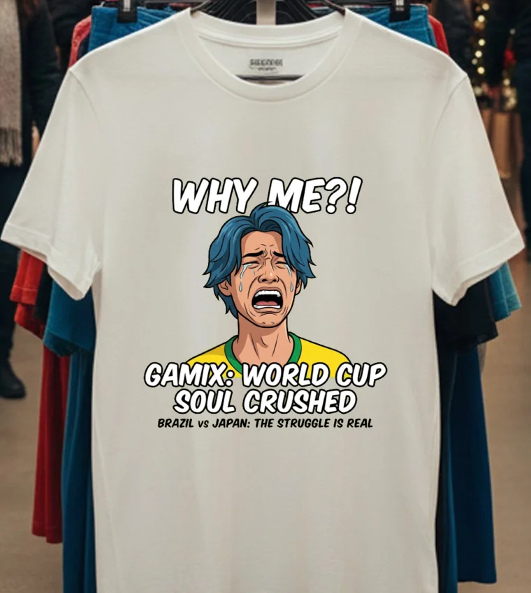 Japanese Fan Gamix Screaming During Brazil Vs Japan World Cup 2026 T Shirt White T Shirt