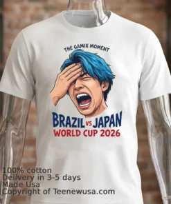 Japanese Streamer Gamix Screaming Viral Moment Brazil Vs Japan World Cup 2026 T Shirt