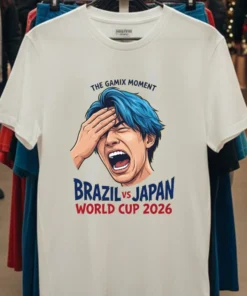 Japanese Streamer Gamix Screaming Viral Moment Brazil Vs Japan World Cup 2026 T Shirt