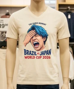 Japanese Streamer Gamix Screaming Viral Moment Brazil Vs Japan World Cup 2026 T Shirt
