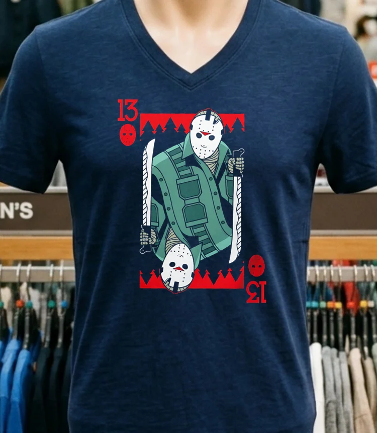 Jason 13 Horror Halloween Shirt Navy Shirt