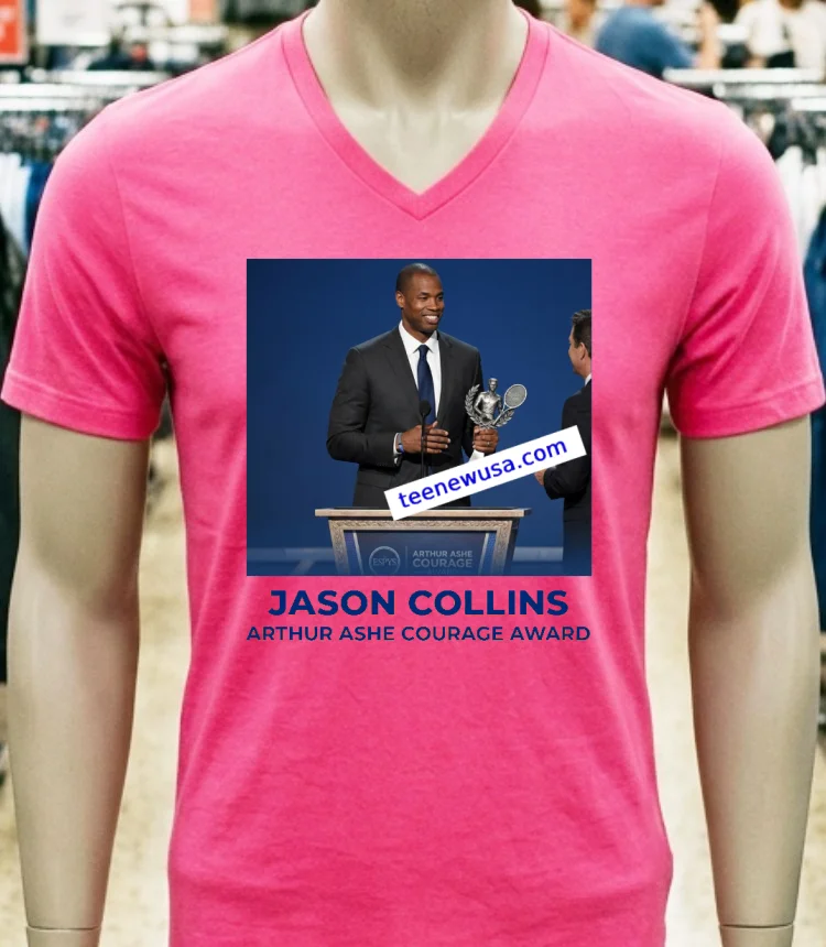 Jason Collins Honored With Arthur Ashe Courage Award At Espys T Shirt - pink-t-shirt Jason Collins Honored With Arthur Ashe Courage Award At Espys T Shirt Pink T Shirt