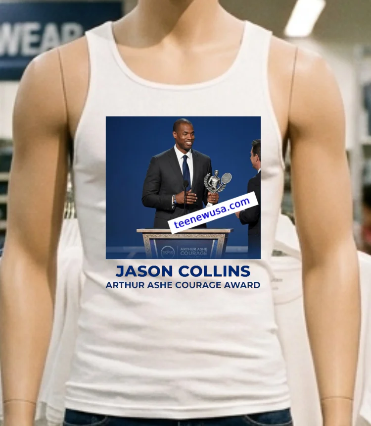Jason Collins Honored With Arthur Ashe Courage Award At Espys T Shirt - white-t-shirt Jason Collins Honored With Arthur Ashe Courage Award At Espys T Shirt White T Shirt 1