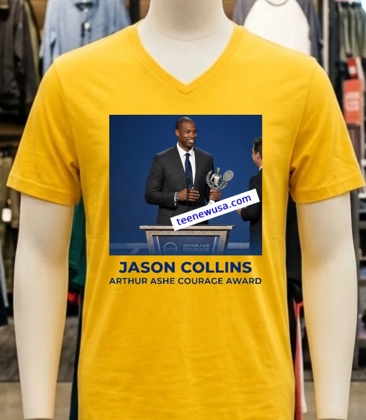 Jason Collins Honored With Arthur Ashe Courage Award At Espys T Shirt - yellow-t-shirt Jason Collins Honored With Arthur Ashe Courage Award At Espys T Shirt Yellow T Shirt 1