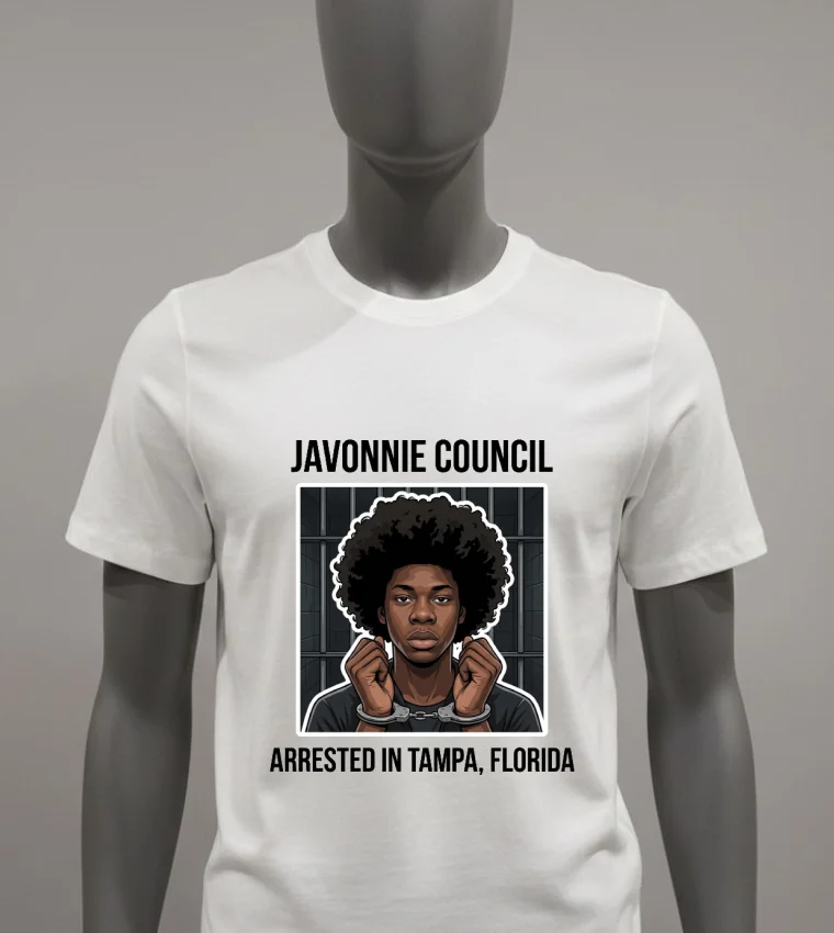 Javonnie Council Of Tampa Florida Arrested And Detained T Shirt White T Shirt 2