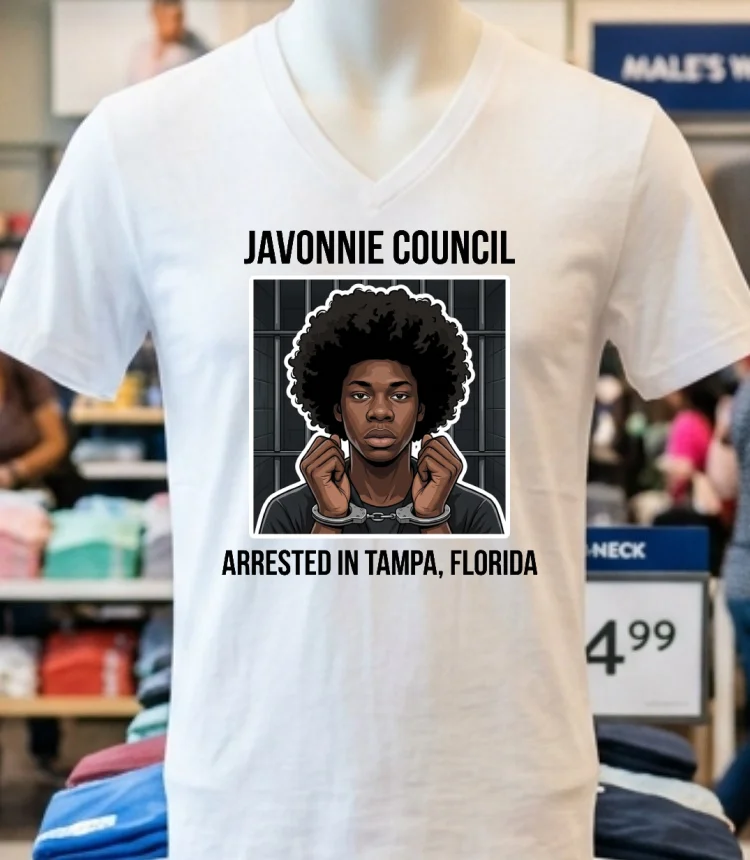 Javonnie Council Of Tampa Florida Arrested And Detained T Shirt White T Shirt 3