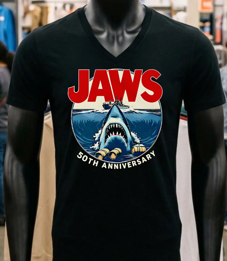 Jaws 50th Anniversary Vintage Shirt Balck Shirt