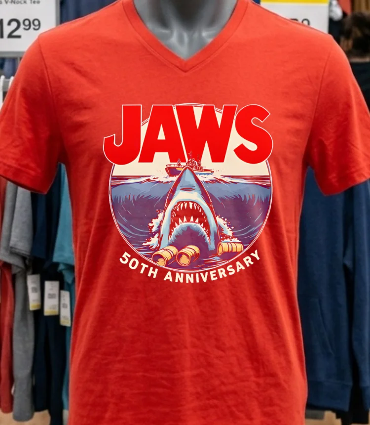Jaws 50th Anniversary Vintage Shirt Red Shirt