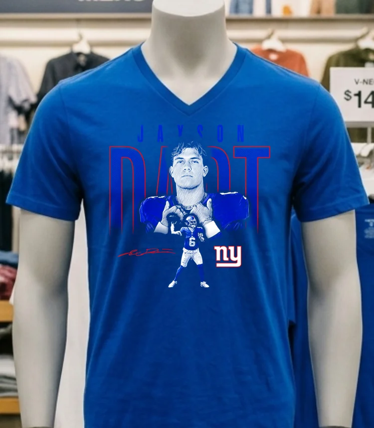 Jaxson Dart New York Giants Signature Classic Shirt - navy-shirt Jaxson Dart New York Giants Signature Classic Shirt Navy Shirt 1