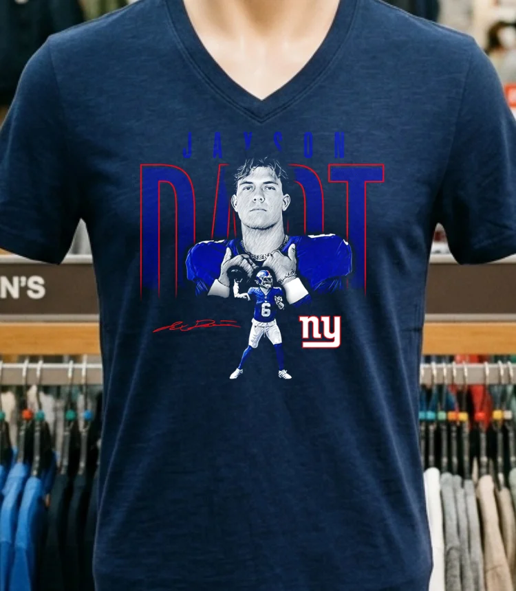 Jaxson Dart New York Giants Signature Classic Shirt - navy-shirt Jaxson Dart New York Giants Signature Classic Shirt Navy Shirt