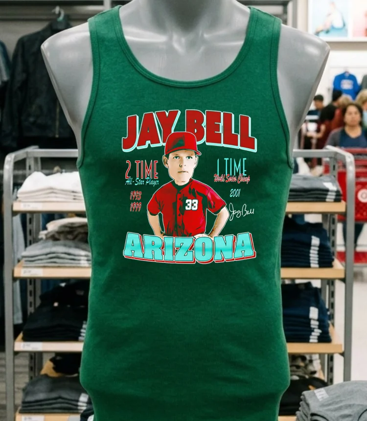 Jay Bell Arizona Comic 2 Time All Star Player Shirt - green-shirt Jay Bell Arizona Comic 2 Time All Star Player Shirt Green Shirt