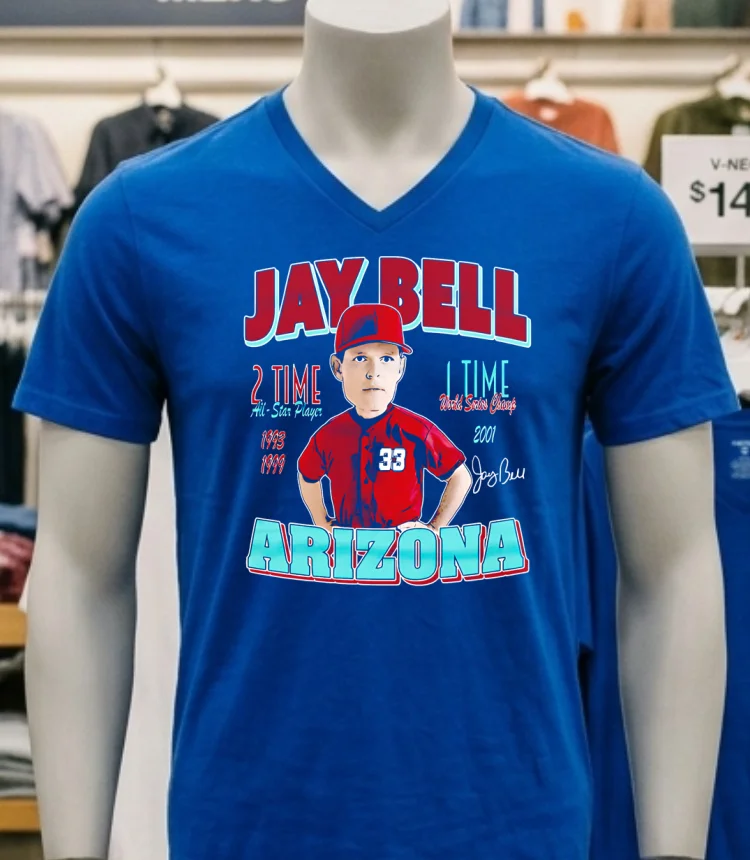Jay Bell Arizona Comic 2 Time All Star Player Shirt - navy-shirt Jay Bell Arizona Comic 2 Time All Star Player Shirt Navy Shirt 1