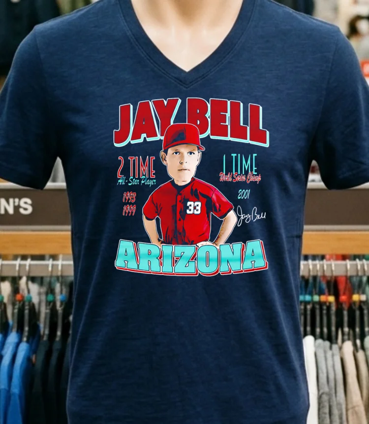 Jay Bell Arizona Comic 2 Time All Star Player Shirt - navy-shirt Jay Bell Arizona Comic 2 Time All Star Player Shirt Navy Shirt