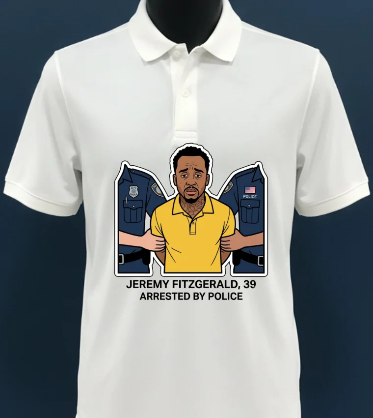 Jeremy Fitzgerald 39 Arrested By Police T Shirt White T Shirt 4