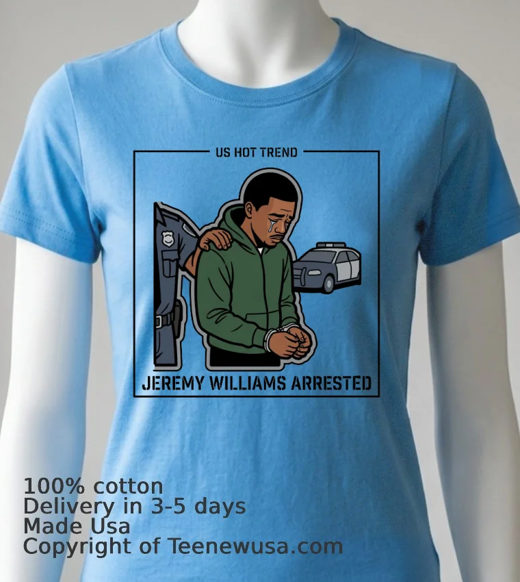 Jeremy Williams 18 Arrested By Police T Shirt Blue Shirt