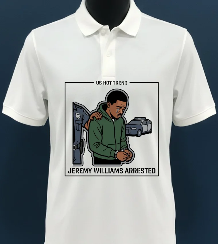 Jeremy Williams, 18, Arrested By Police T Shirt - white-t-shirt Jeremy Williams 18 Arrested By Police T Shirt White T Shirt 4